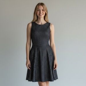 Calvin Klein Black & White Fit and Flare Geometric Dress Women’s 10